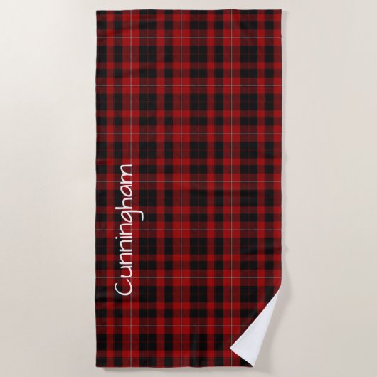 Cunningham Tartan Kariert Beach Handtuch (Vorderseite)