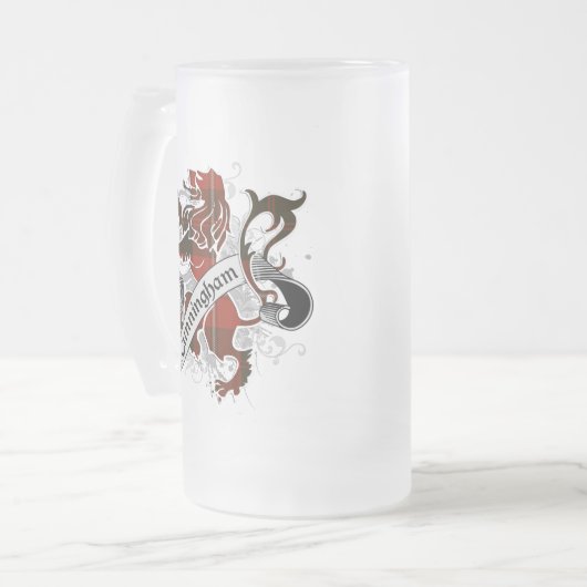 Cunningham Tartan-Löwe Mattglas Bierglas (Vorderseite Links)