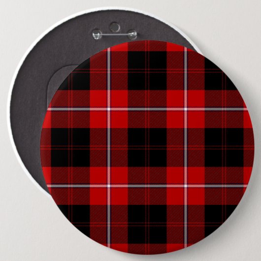 Cunningham Tartan Red Black Kariert Button (Vorne & Hinten)
