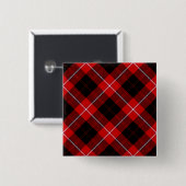 Cunningham Tartan Red Black Kariert Button (Vorne & Hinten)