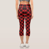 Cunningham Tartan Red Black Kariert Capri Leggings (Rückseite)