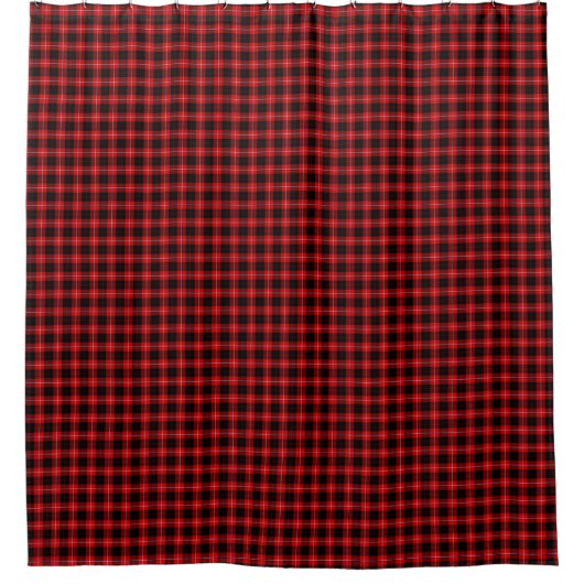 Cunningham Tartan Red Black Kariert Duschvorhang (Vorderseite)
