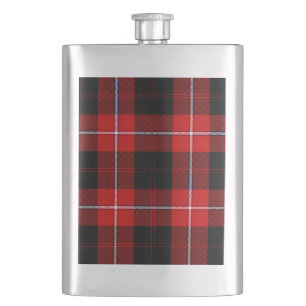 Cunningham Tartan Red Black Kariert Flachmann