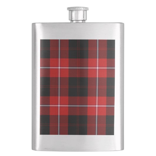 Cunningham Tartan Red Black Kariert Flachmann (Vorderseite)