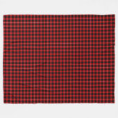 Cunningham Tartan Red Black Kariert Fleecedecke (Vorderseite (Horizontal))