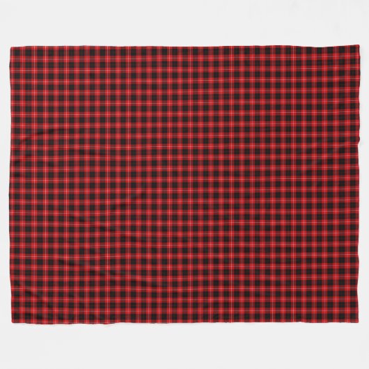 Cunningham Tartan Red Black Kariert Fleecedecke (Vorderseite (Horizontal))