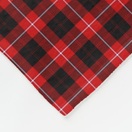 Cunningham Tartan Red Black Kariert Fleecedecke (Ecke)