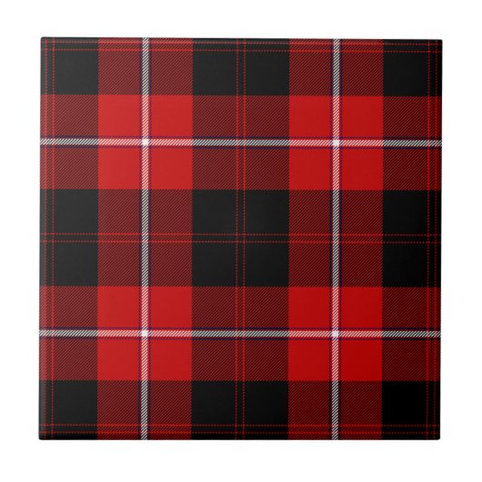 Cunningham Tartan Red Black Kariert Fliese (Vorderseite)