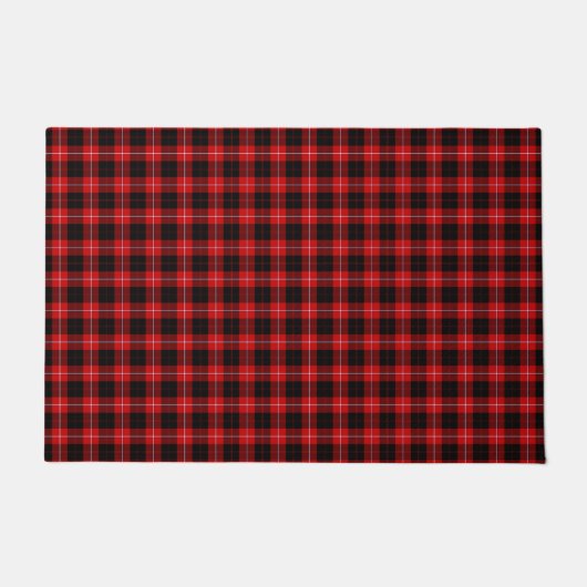 Cunningham Tartan Red Black Kariert Fußmatte (Vorderseite)