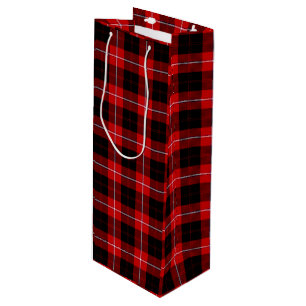 Cunningham Tartan Red Black Kariert Geschenktüte Für Weinflaschen