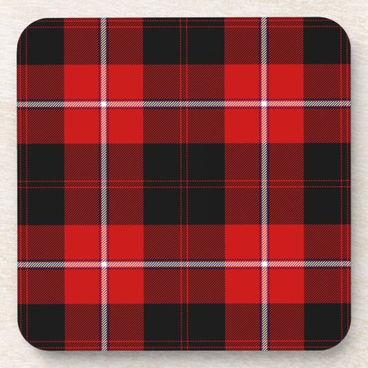 Cunningham Tartan Red Black Kariert Getränkeuntersetzer (Vorderseite)
