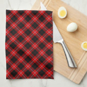 Cunningham Tartan Red Black Kariert Handtuch (Viertel Falte)