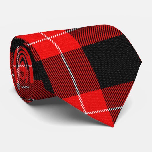 Cunningham Tartan Red Black Kariert Krawatte (Gerollt)