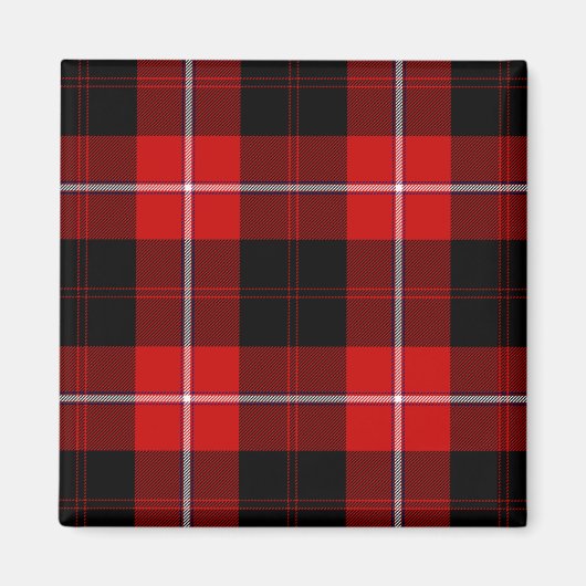 Cunningham Tartan Red Black Kariert Magnet (Vorne)