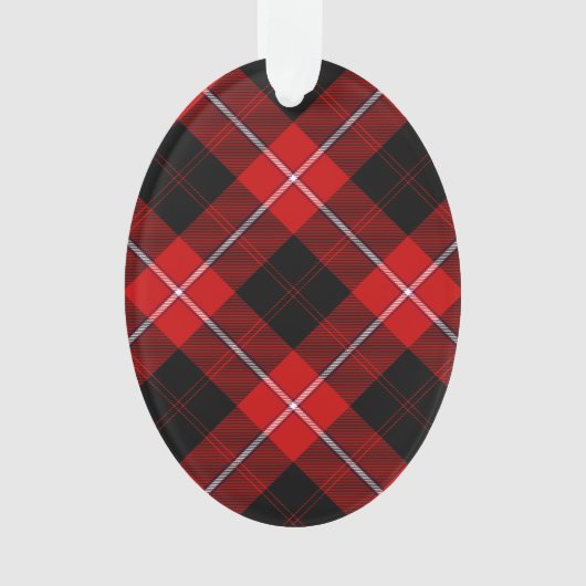 Cunningham Tartan Red Black Kariert Ornament (Vorderseite)