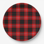 Cunningham Tartan Red Black Kariert Pappteller (Vorderseite)