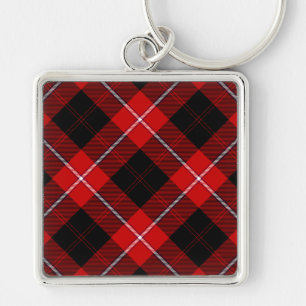 Cunningham Tartan Red Black Kariert Schlüsselanhänger