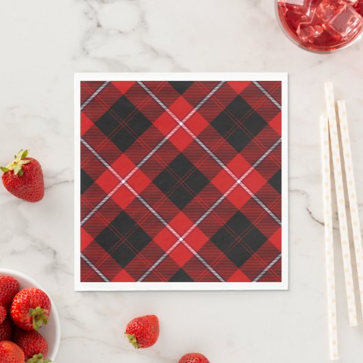 Cunningham Tartan Red Black Kariert Serviette (Beispiel)