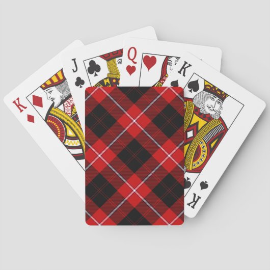 Cunningham Tartan Red Black Kariert Spielkarten (Rückseite)