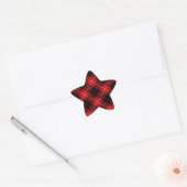 Cunningham Tartan Red Black Kariert Stern-Aufkleber (Umschlag)