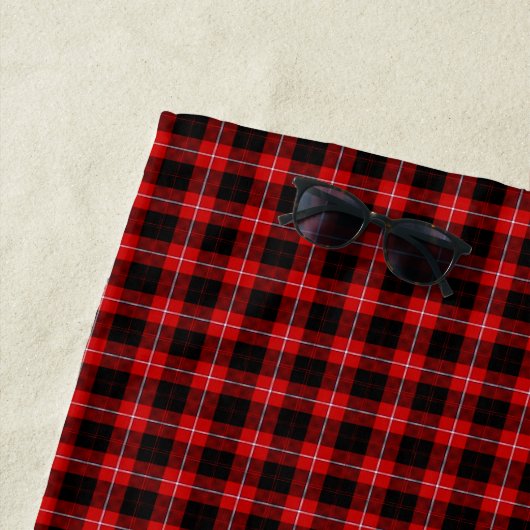 Cunningham Tartan Red Black Kariert Strandtuch (Beispiel)