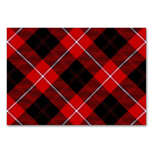 Cunningham Tartan Red Black Kariert Tischnummer (Vorderseite)