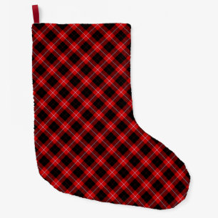 Cunningham Tartan Rot Schwarz Karo Großer Weihnachtsstrumpf