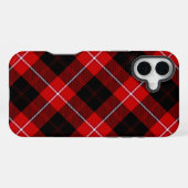 Cunningham Tartan Rot Schwarz Schachbrett iPhone Hülle (Rückseite (Horizontal))
