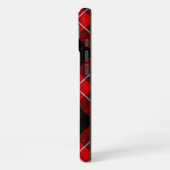 Cunningham Tartan Rot Schwarz Schachbrett iPhone Hülle (Linke Seite)
