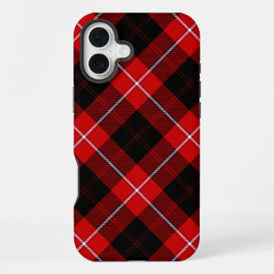 Cunningham Tartan Rot Schwarz Schachbrett iPhone 16 Plus Hülle