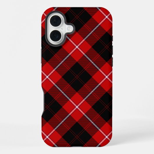 Cunningham Tartan Rot Schwarz Schachbrett iPhone Hülle (Rückseite)