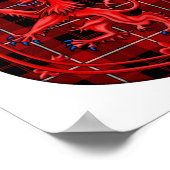 Cunningham Tartan Scottish Kariert Lion Rampant Poster (Ecke)