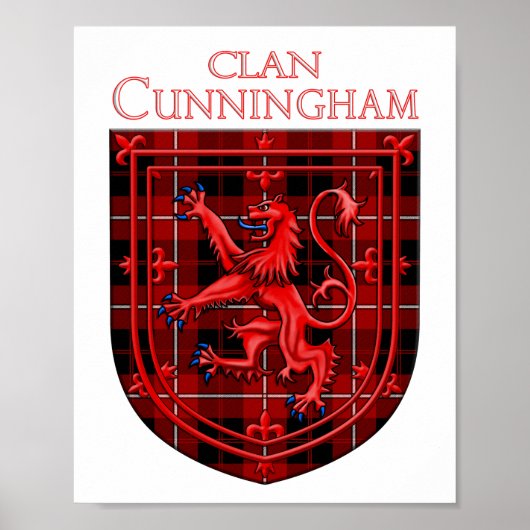 Cunningham Tartan Scottish Kariert Lion Rampant Poster (Vorne)