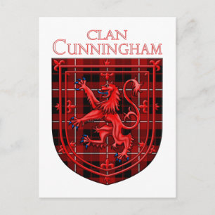 Cunningham Tartan Scottish Kariert Lion Rampant Postkarte