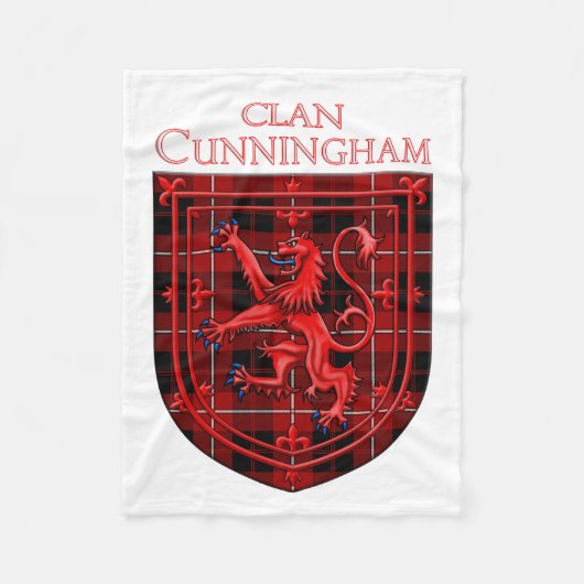 Cunningham Tartan Scottish Plaid Lion Rampant Fleecedecke (Vorderseite)