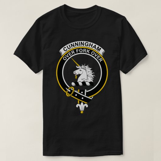 Cunningham Wappen Tartan Clan Scottish Clan T-Shirt (Design vorne)
