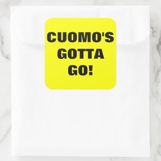 Cuomo Gotta Go Quadratischer Aufkleber (Tasche)