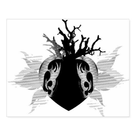 Cuore e coralli gummistempel (Prägung)