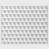 Cuore Mio (Mein Herz) Chic Black Script Wiederholu Geschenkpapier (Flach)