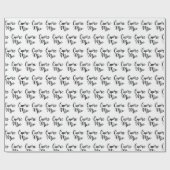 Cuore Mio (My heart) Chic Black Script Repeat Geschenkpapier (Flach)