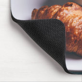 Cup Black Coffee and Fresh Croissant Mousepad (Ecke)