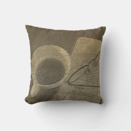 Cup & Book Sketch Kissen