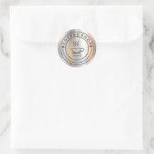 Cup Café Business Coffee Shop Runder Aufkleber (Tasche)