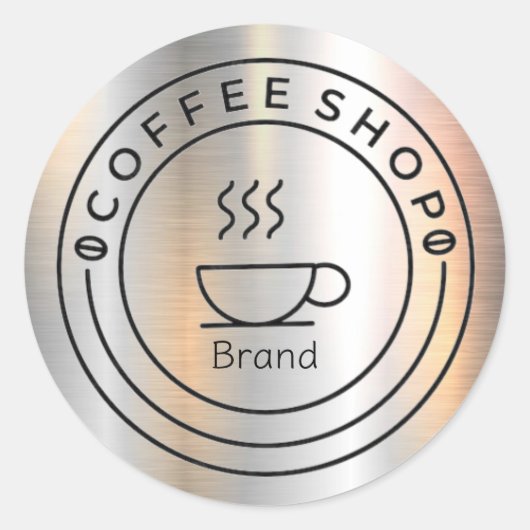 Cup Café Business Coffee Shop Runder Aufkleber (Vorderseite)