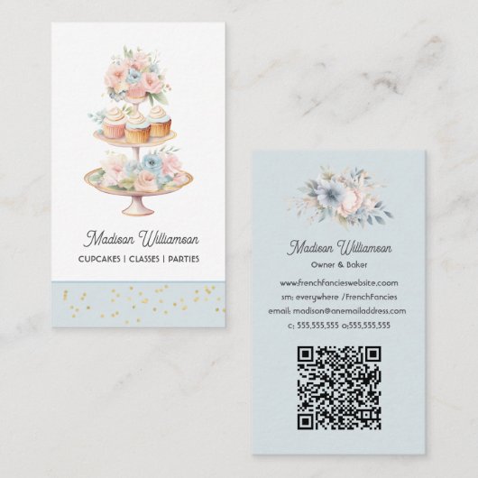 Cup Cake | Baker Koch Catering ODER Code Visitenkarte (Vorne/Hinten)