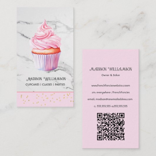 Cup Cake | Baker Koch Catering ODER Code Visitenkarte (Vorne/Hinten)