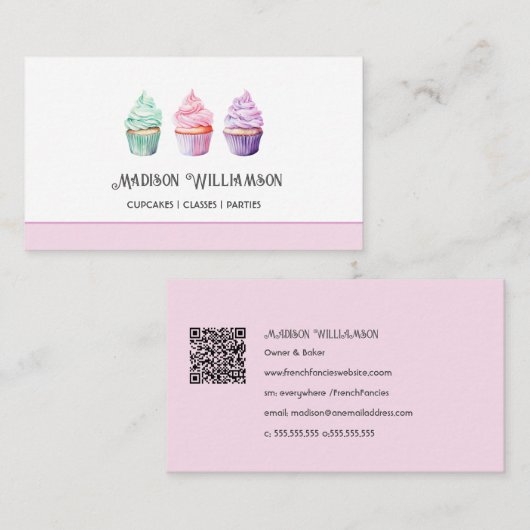 Cup Cake | Baker Koch Catering ODER Code Visitenkarte (Vorne/Hinten)