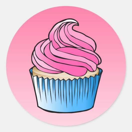 Cup Cake Classic Rund Sticker (Vorderseite)