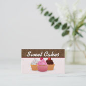 Cup Cakes Bäckerei Sweet Leckereien Visitenkarte (Stehend Vorderseite)