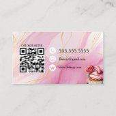Cup cakes Baker Bakery Treats Pink Visitenkarte (Rückseite)